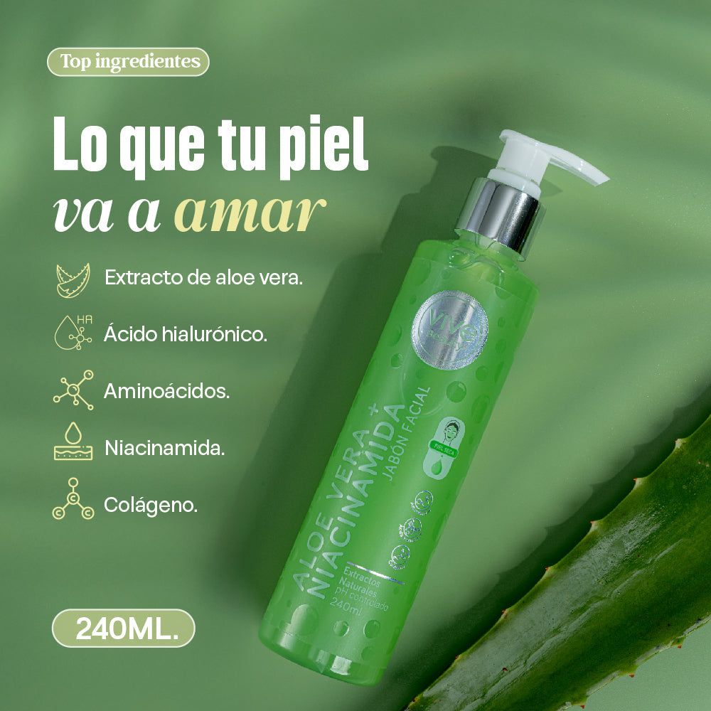 Jabón facial Aloe Vera + Niacinamida – 240ML
