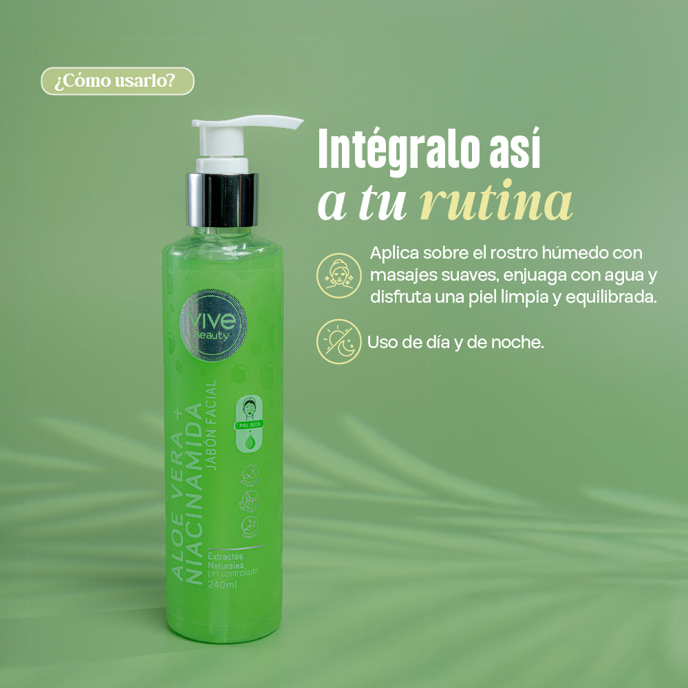 Jabón facial Aloe Vera + Niacinamida – 240ML