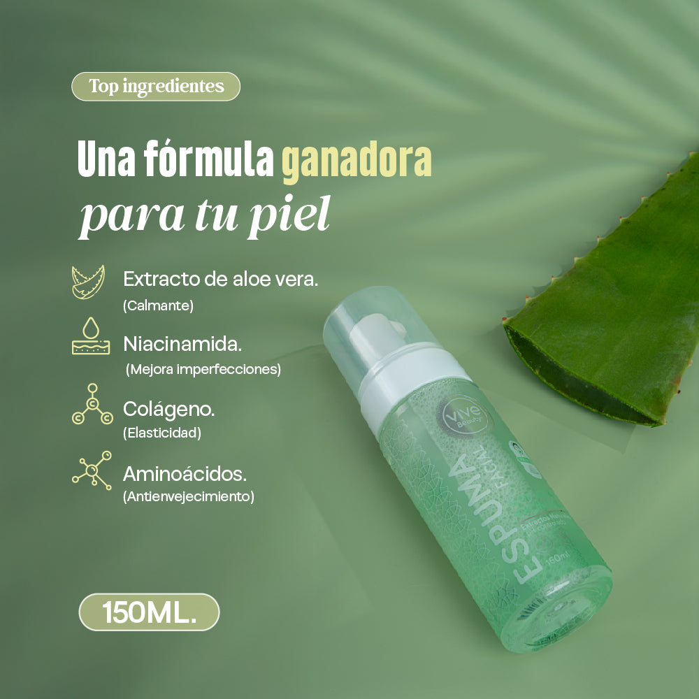 Espuma Facial Áloe vera + Niacinamida – 150ML