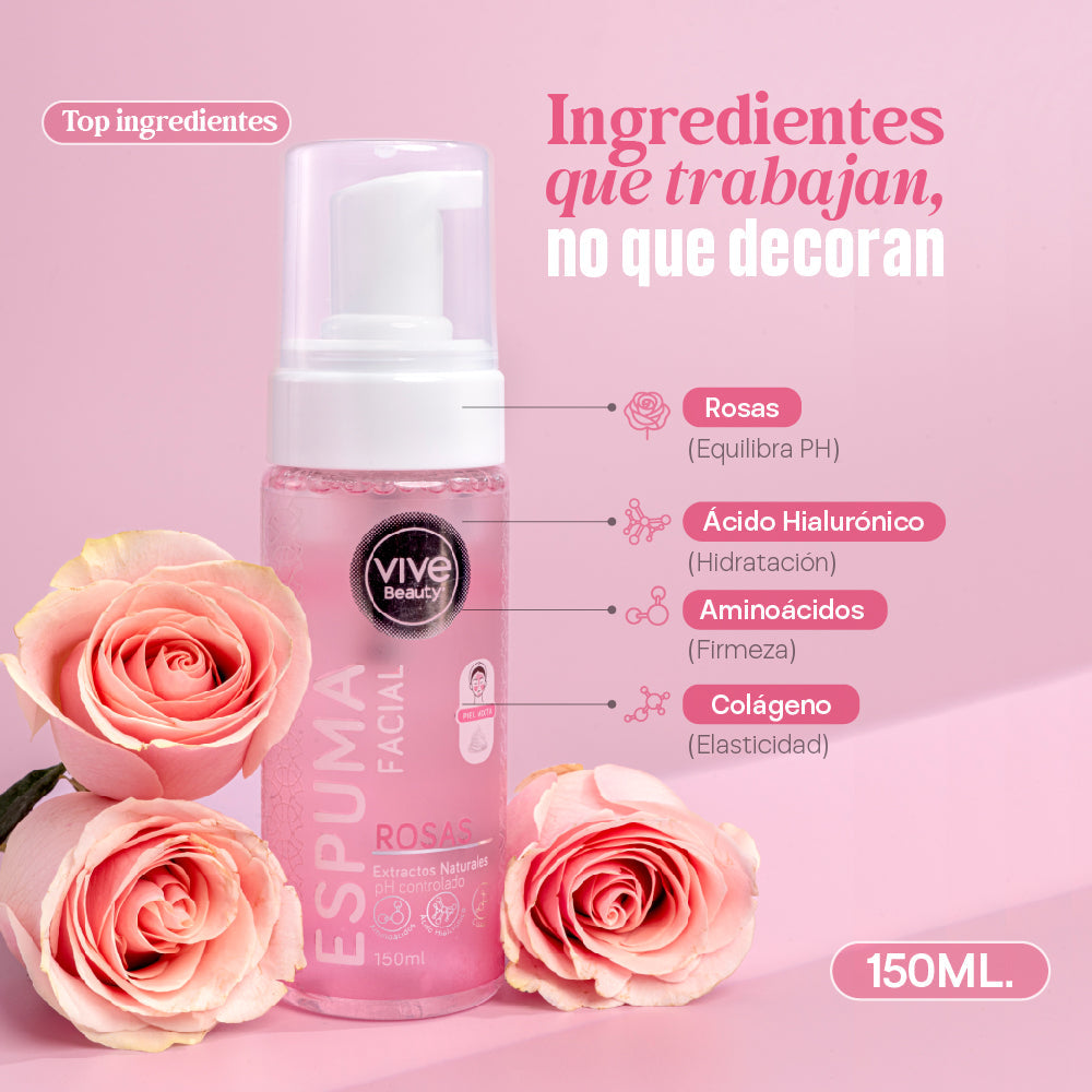 Espuma facial Rosas – 150ML