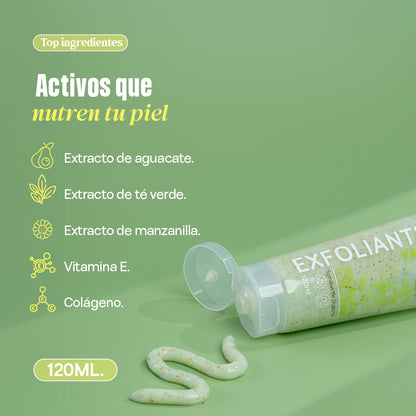EXFOLIANTE FACIAL AGUACATE Y TE VERDE 120 ML